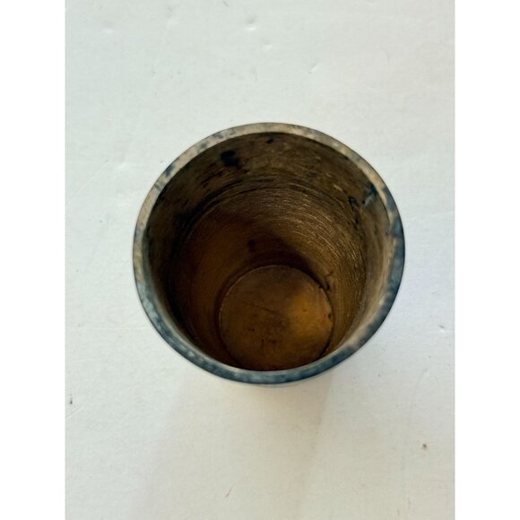 Vintage Mother Of Pearl Abalone Brass Shot Glass Ed Laton - Picture 3 of 10